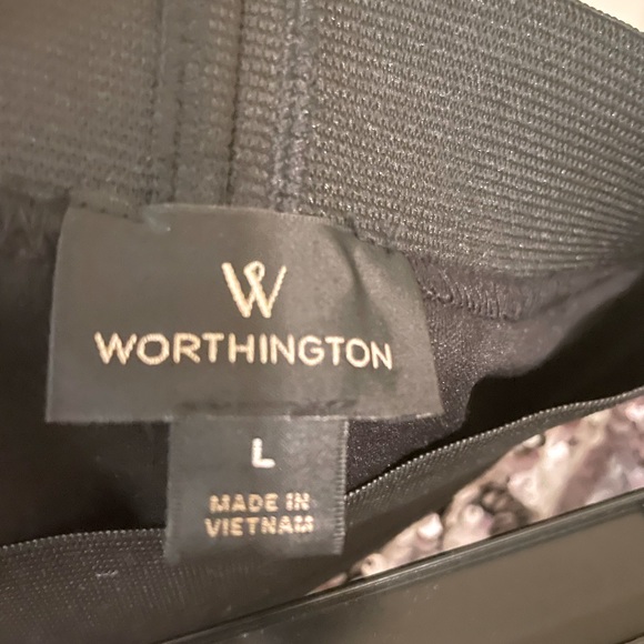 Worthington pewter sequin skirt with split and elastic waist - Picture 4 of 4